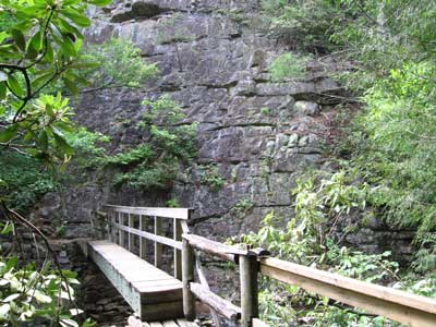 foot bridge across Laurel Fork