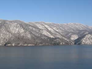 sky snow mountain lake